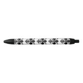 Stylo Noir Fleur de lis médiévale noire et blanche motif (Devant)