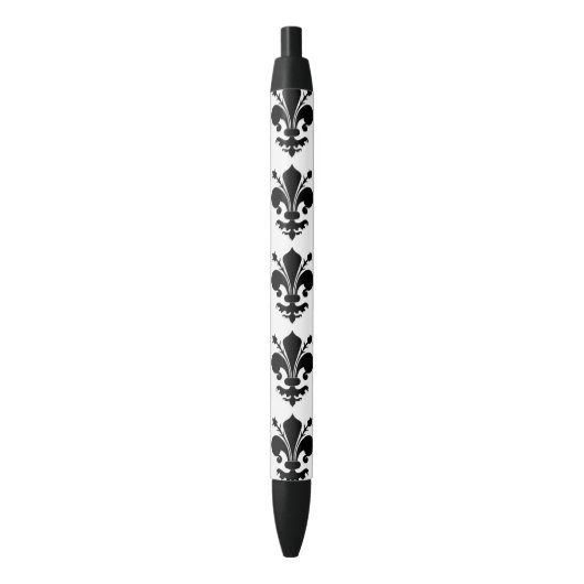 Stylo Noir Fleur de lis médiévale noire et blanche motif (devant Vertical)