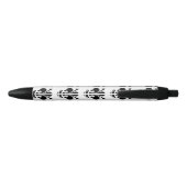 Stylo Noir Fleur de lis médiévale noire et blanche motif (Dos)