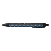 Stylo Noir Fleur de Lis Motif, française, royale, crème, bleu (Bas)