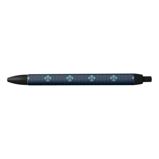 Stylo Noir Fleur De Lis Pattern (Devant)