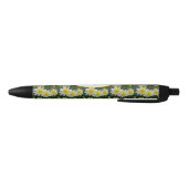 Stylo Noir Fleur de marguerite jaune Nom de femme (Bas)