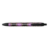 Stylo Noir Fleur de néon rose et orange (Dos)