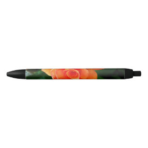 Stylo Noir Fleur de rose orange