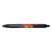 Stylo Noir Fleur de tulipe rouge (Dos)