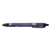 Stylo Noir Fleur de vie - motif sans soudure - beige bleu (Bas)