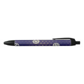 Stylo Noir Fleur de vie - motif sans soudure - beige bleu (Haut)