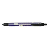 Stylo Noir Fleur de vie - motif sans soudure - beige bleu (Dos)