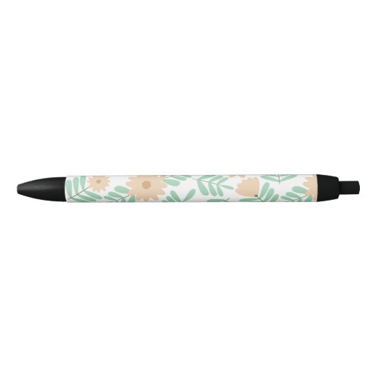 Stylo Noir Fleur minimale (Devant)