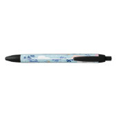 Stylo Noir Fleur minimaliste (Dos)