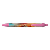 Stylo Noir Fleur orange délicate (Dos)