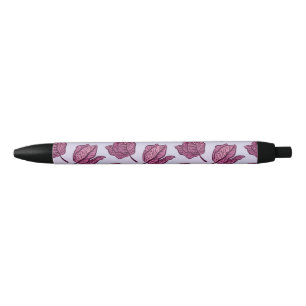 Stylo Noir Fleur rose Motif Pastel Floral Physalis Bloom