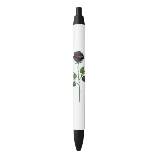 Stylo Noir Fleur rose noire (devant Vertical)