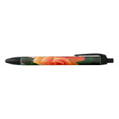 Stylo Noir Fleur rose orange (Haut)