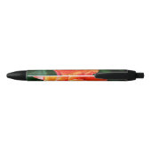 Stylo Noir Fleur rose orange (Dos)