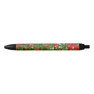 Stylo Noir Fleur rouge Tulip Photo