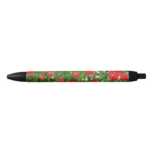Stylo Noir Fleur rouge Tulip Photo (Devant)