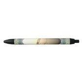 Stylo Noir Fleur sauvage monogramme (Devant)