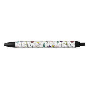 Stylo Noir Fleur Sauvage Vibrante