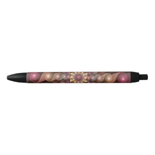 Stylo Noir Fleur surréaliste brillante Art fractal abstrait m