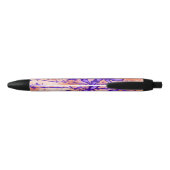Stylo Noir Fleurs Abstraites encrées Lys orange violet (Dos)