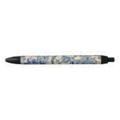 Stylo Noir Fleurs Abstraites rétros Papillon Jardin d'artisan (Devant)