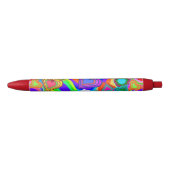 Stylo Noir Fleurs aux cœurs super (Devant)