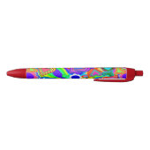 Stylo Noir Fleurs aux cœurs super (Bas)
