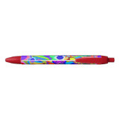 Stylo Noir Fleurs aux cœurs super (Dos)