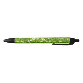 Stylo Noir Fleurs blanches et Feuilles Plantes (Bas)