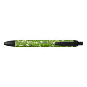 Stylo Noir Fleurs blanches et Feuilles Plantes (Dos)