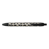 Stylo Noir Fleurs chic en or blanc (Dos)
