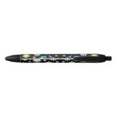 Stylo Noir Fleurs colorées (Dos)