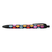 Stylo Noir Fleurs colorées motif (Haut)