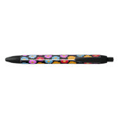 Stylo Noir Fleurs colorées motif (Dos)