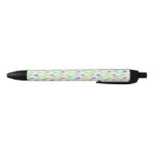 Stylo Noir Fleurs colorées sur vert pâle (Bas)