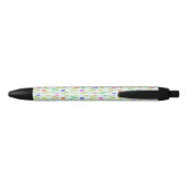 Stylo Noir Fleurs colorées sur vert pâle (Dos)