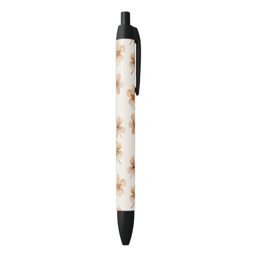 Stylo Noir Fleurs Crème (Bas (Vertical))