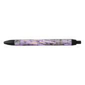 Stylo Noir Fleurs d'aster violet (Devant)