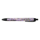 Stylo Noir Fleurs d'aster violet (Bas)