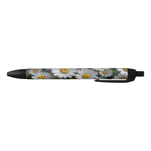 Stylo Noir Fleurs de couvre-feu blanches (Bas)