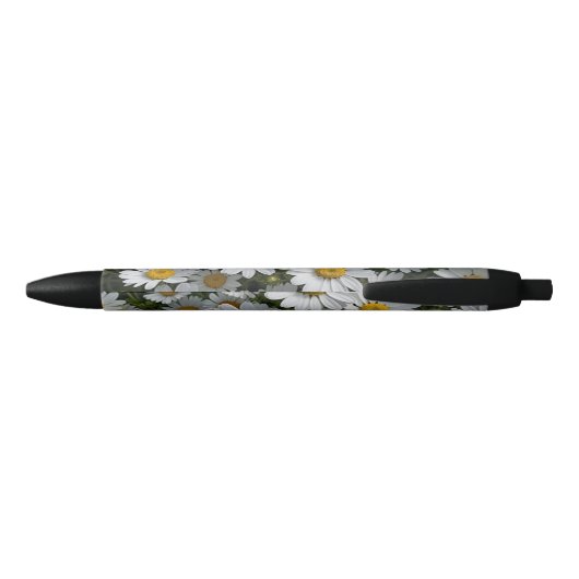 Stylo Noir Fleurs de couvre-feu blanches (Dos)