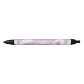 Stylo Noir Fleurs de lavande mignonnes (Devant)