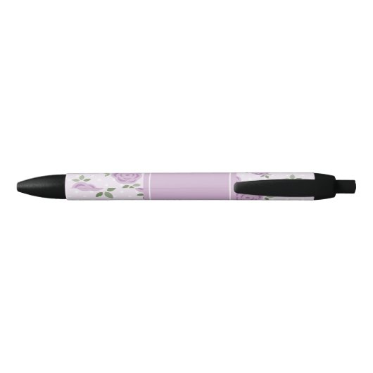Stylo Noir Fleurs de lavande mignonnes (Dos)