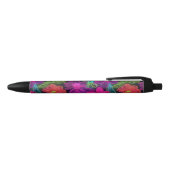 Stylo Noir Fleurs de néon botanique (Haut)