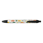 Stylo Noir Fleurs de pêcher jaune rouge (Dos)