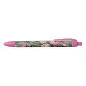 Stylo Noir Fleurs de pivoines roses et blanches (Haut)