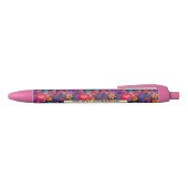Stylo Noir Fleurs de printemps colorées Motif (Haut)
