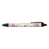 Stylo Noir Fleurs de roses roses (Haut)