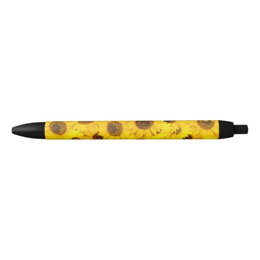 Stylo Noir Fleurs de soleil (Devant)